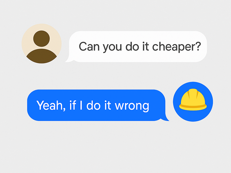 ‘can you do it cheaper?’—yeah, if i do it wrong
